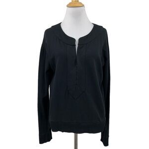 Maaji Sweatshirt Womens M Medium Black Banded Neckline Pima Cotton Blend
